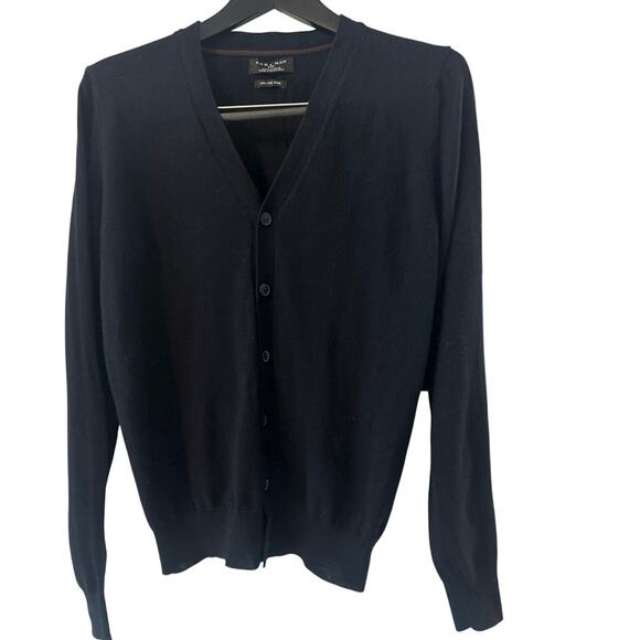 Zara Men Cardigan Basic Button Down Sweater Knitted V-Neck Solid Color Coat - Picture 2 of 5